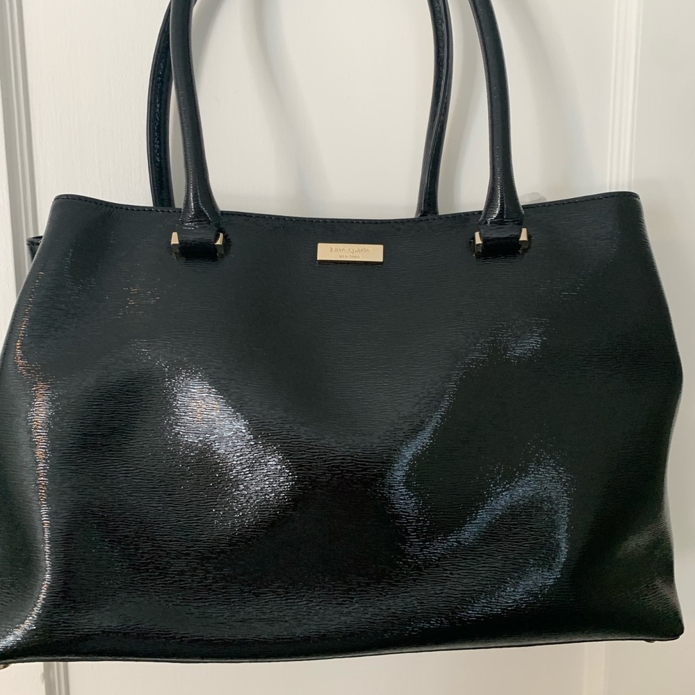 Kate Spade Black Patent Leather Top Handle Bag